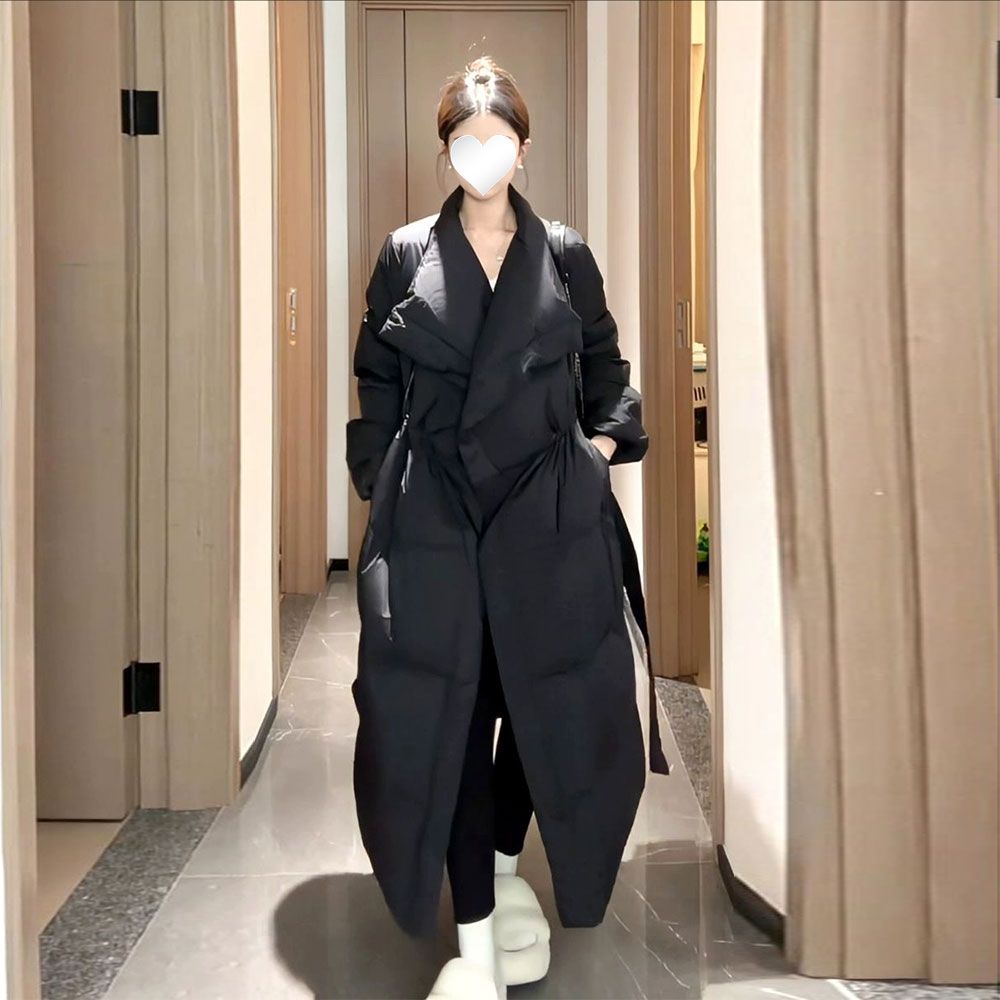 欧货系带收腰棉服2025年