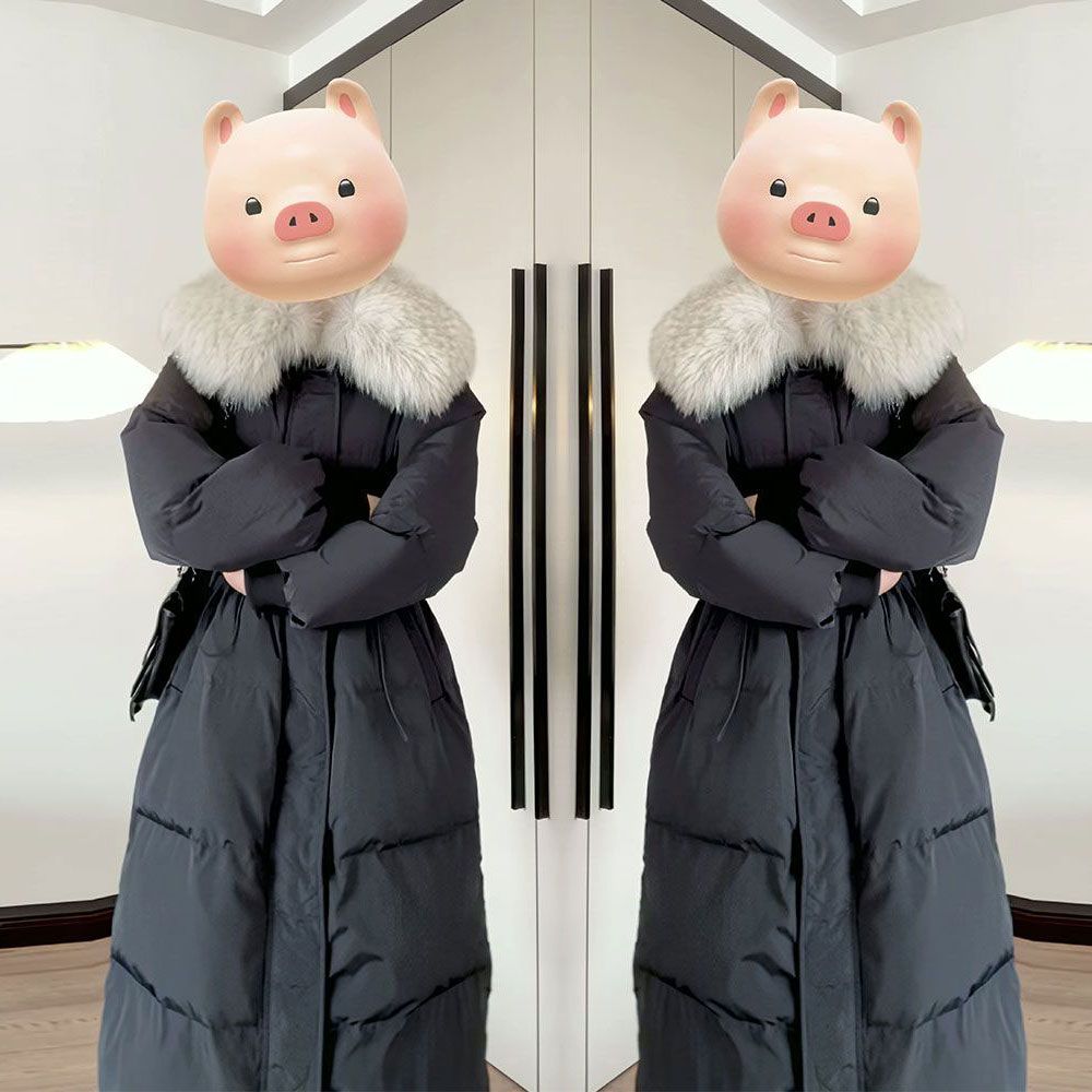 黑色棉服女长款冬季新款