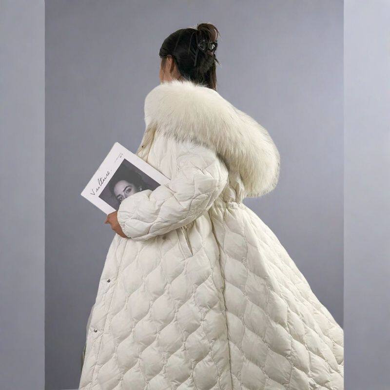 时尚洋气大毛领棉服2025