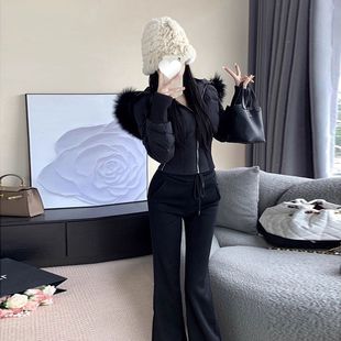羽绒棉服女秋冬季新款加厚仿狐狸毛领短款外套保暖年轻