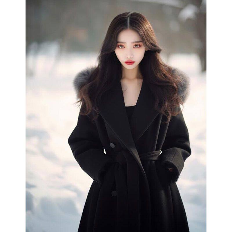 韩剧女主穿搭高级感超好看呢子大衣轻熟风长款毛呢外套女冬季新款