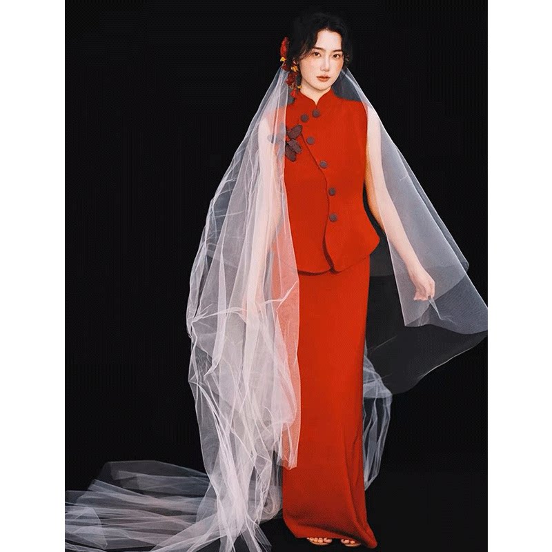 新娘结婚礼服套装女新中式改良款复古高级感端庄订婚回门宴两件套