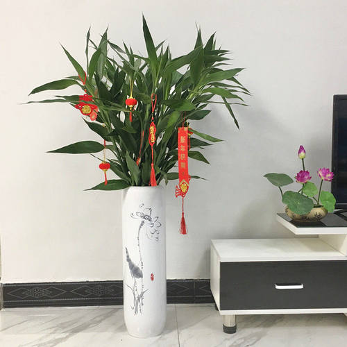 陶瓷大花瓶客厅装饰落地花瓶摆件仿干花水培花瓶电视柜沙发插花i.