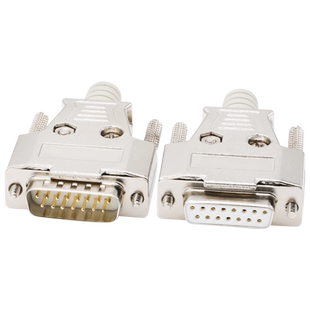 2排DB15针公头母头并口焊线式 D-SUB二排15针公母接插头 金属外壳