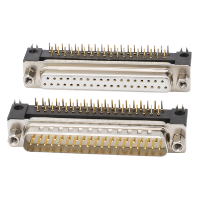 工业级DP37直插母座DR37焊板接头DB37弯脚插头双排37针串口插板式
