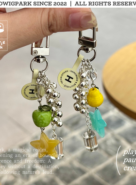 @hedi「kira」青苹果/小黄梨*夏日星星ins风韩系串珠手机链挂件