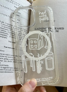 @hedi「home」亚克力细闪工艺*磁吸卡包纯净ins风韩系全包防摔iPhone苹果手机壳手机链套装简约白开水透明