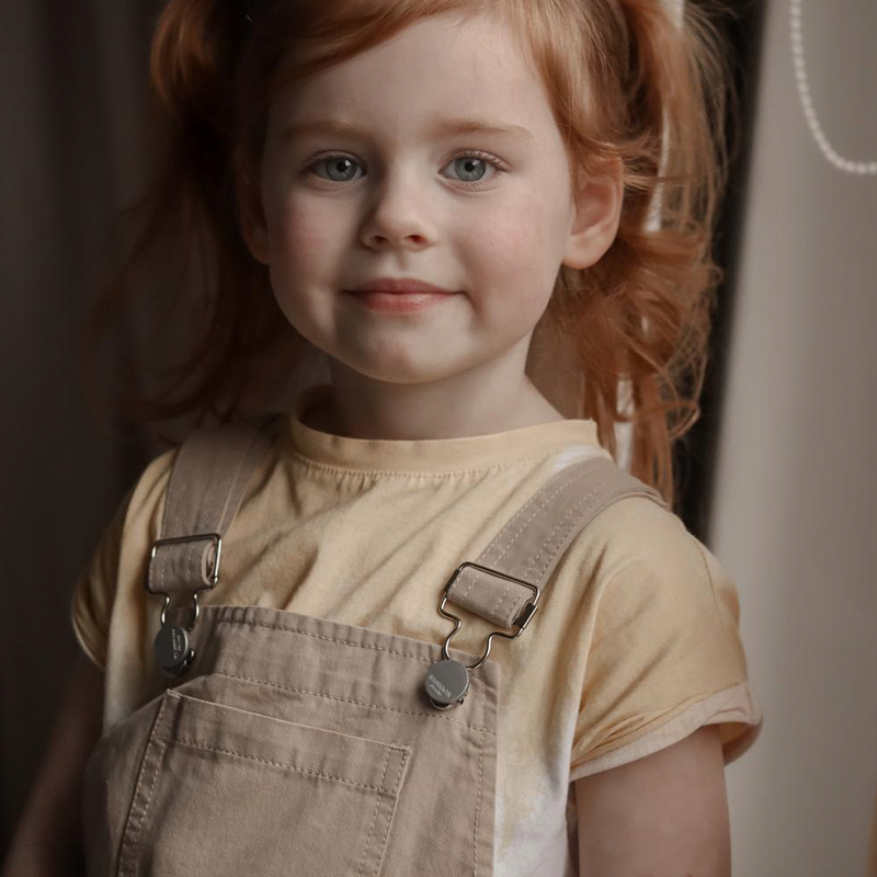 Let'sChill女童复古纯色背带裙