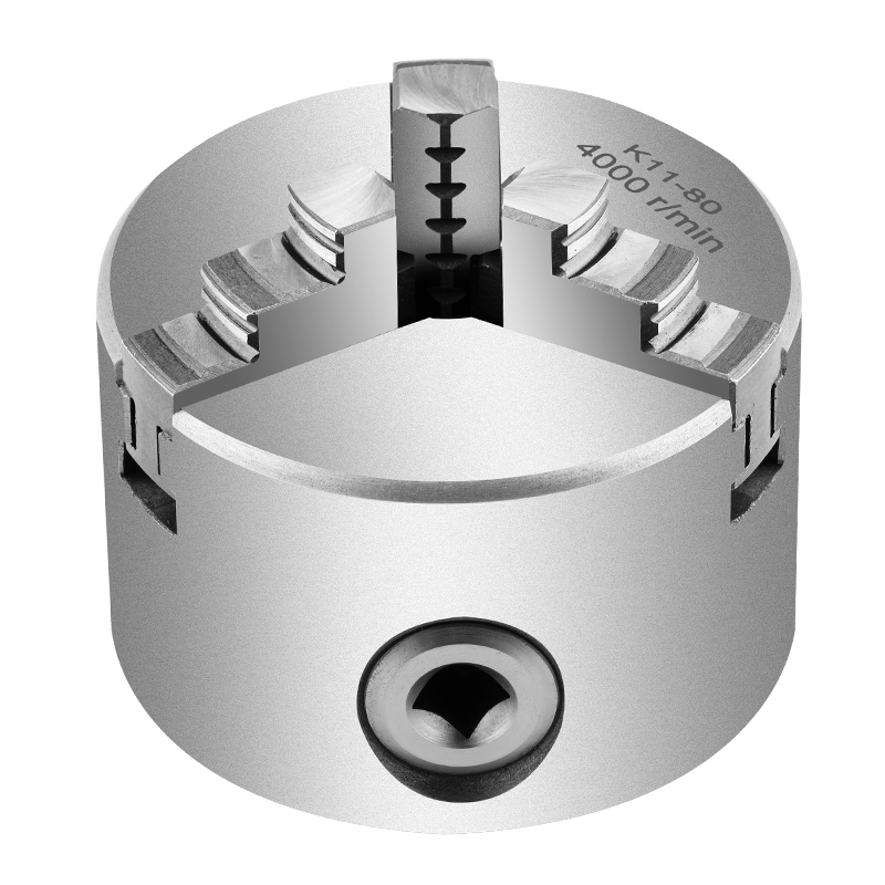 车床手动夹头联动三爪自定心卡盘K11 80 100 125 160 200 250 320