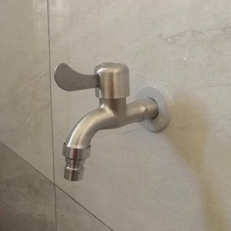 水嘴单冷入墙家用4分水龙头304不锈钢拖把池加厚加长快开铜芯