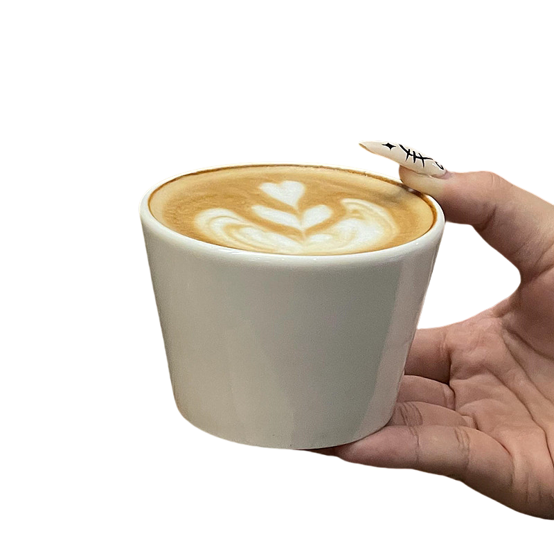 日式简约纯色大口咖啡杯