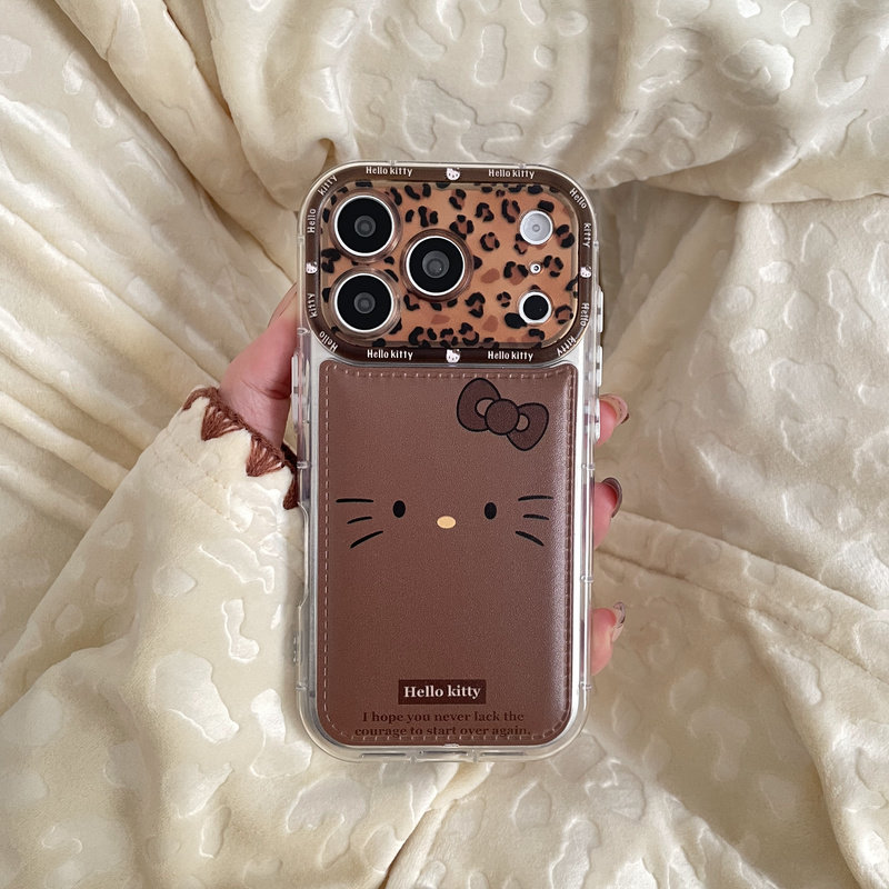 豹纹表情kt猫适用于苹果IPHONE17PROMAX手机壳16pm新款15超火14不会撞壳可爱防摔硅胶超好看巨漂亮外壳