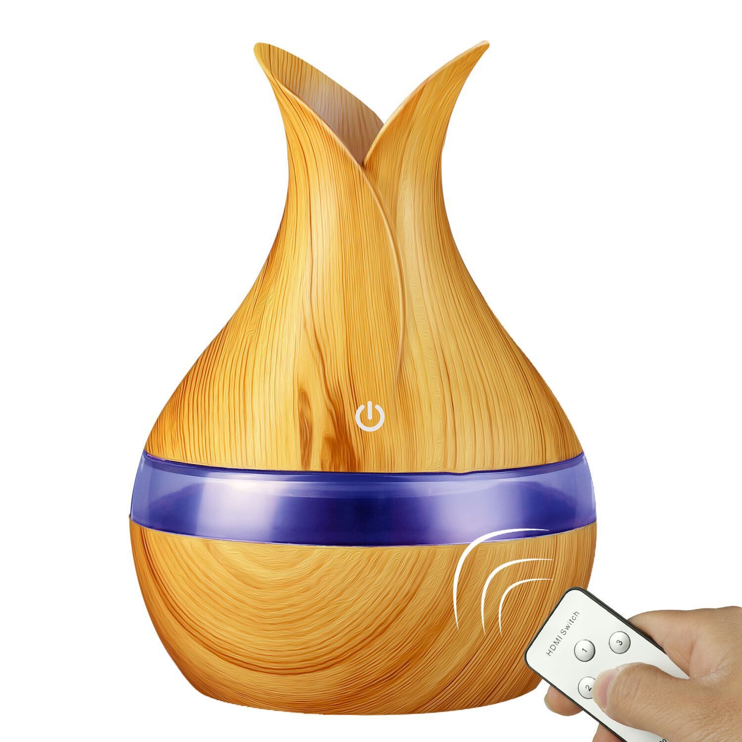 usb两叶子精油扩香器 新品花瓣加湿器香薰机 300ml花瓶扩香机