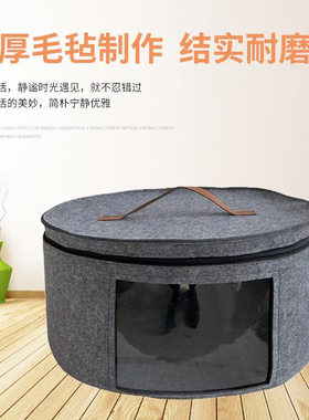 新款毛毡帽子收纳桶儿童玩具 生活用品手提防尘旅行收纳桶