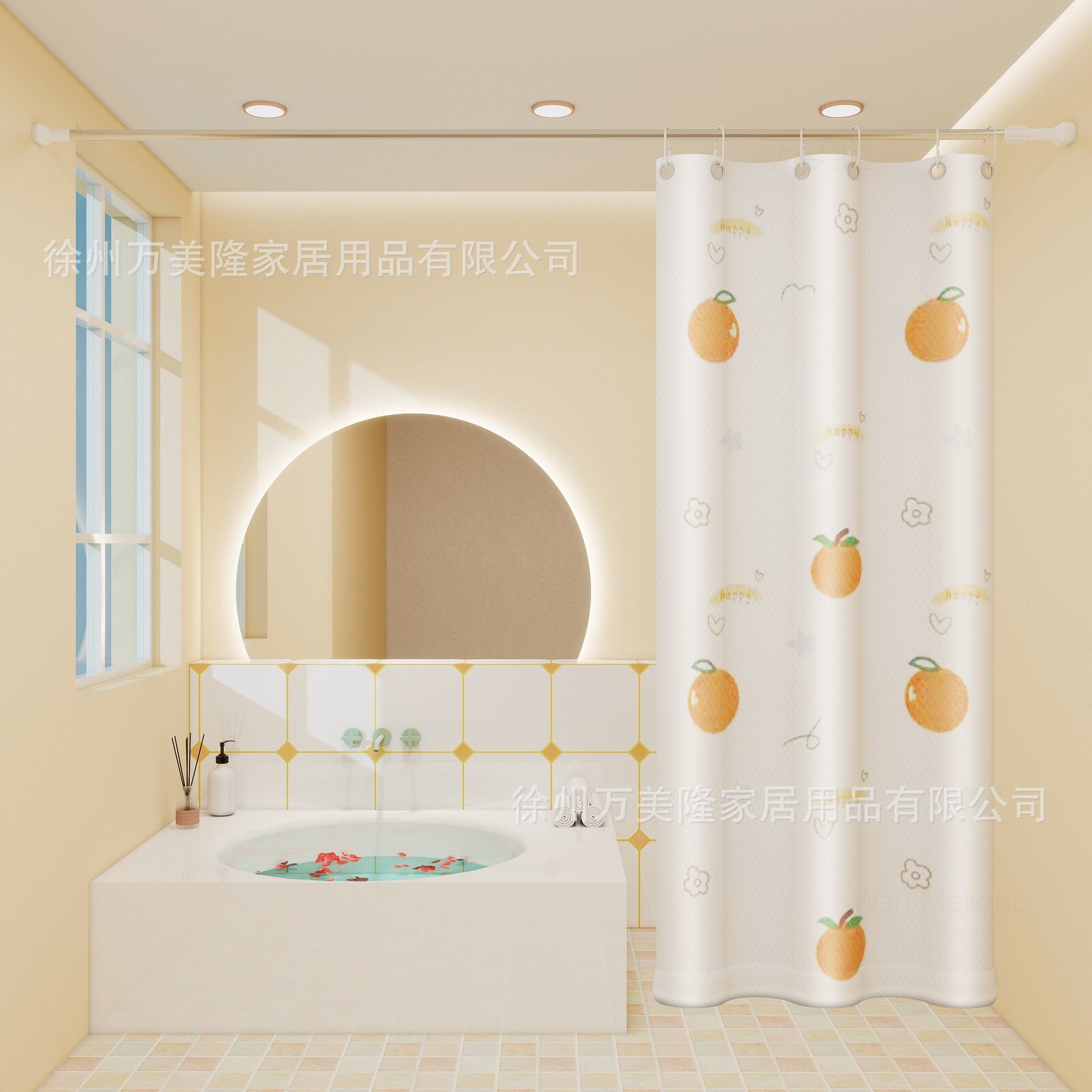 加厚涤纶布免打孔防水浴