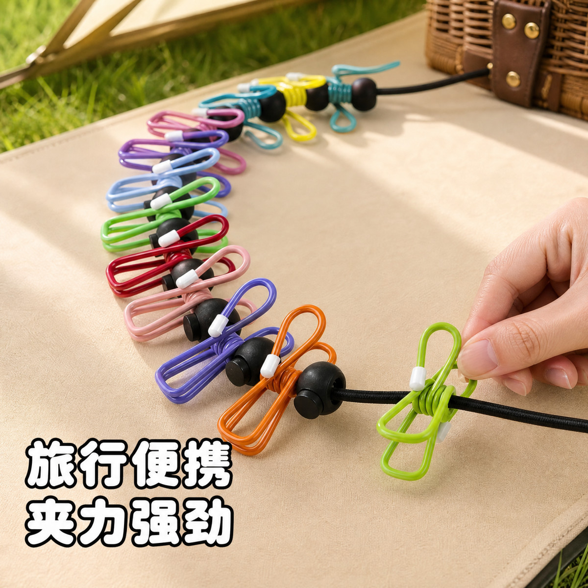 旅行旅行晾衣绳便携式防风免打孔