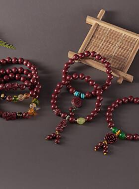 2025新款天然朱砂好运手串 百搭精致貔貅莲花好运平安祈福手链女