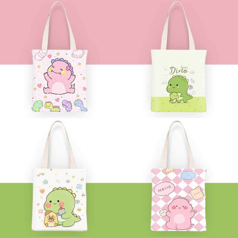 小恐龙设计帆布包学生上课大容量