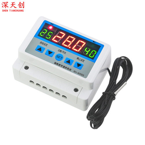 数字温控器XH-W3103温控开关全自动温度控制器可调温度12V24V220V