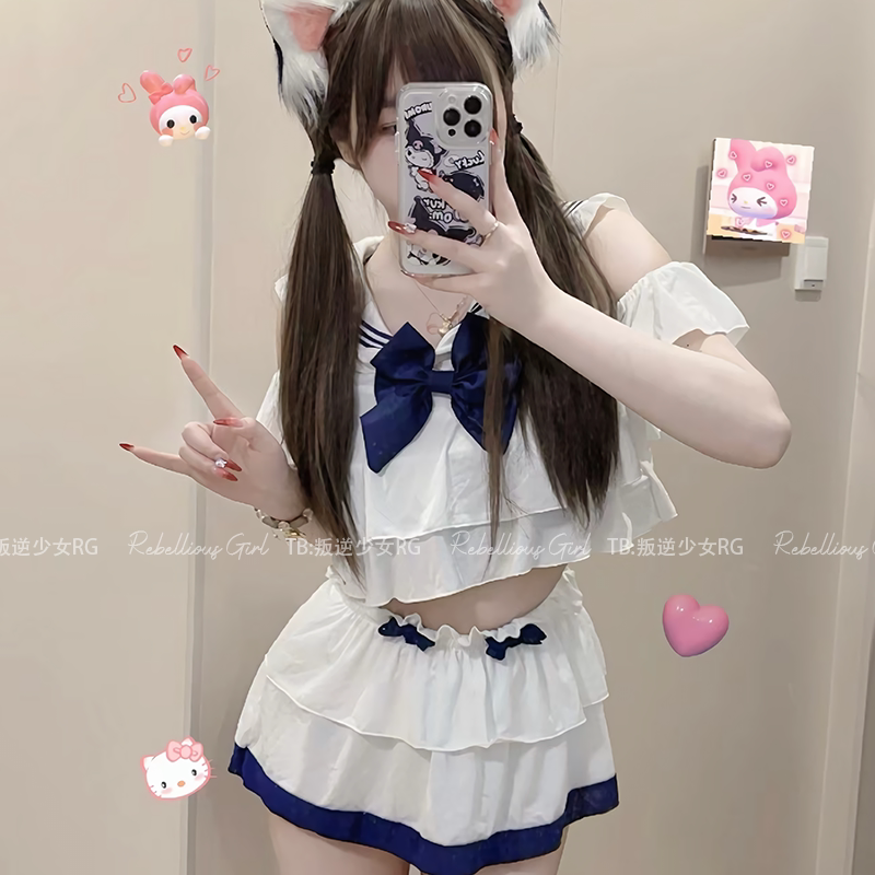 甜心航海*日系萌妹水手服jk学院风制服纯欲性感睡衣少女居家短裙