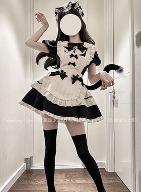 糯糯泡芙*法式古早可爱萝莉cos服甜妹女仆装Lolita蝴蝶结OP连衣裙