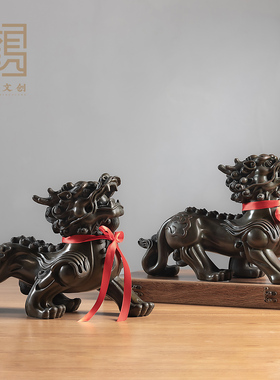 黄铜貔貅摆件公母一对工艺礼品