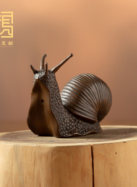 紫铜蜗牛坚韧奋斗铜工艺品摆件