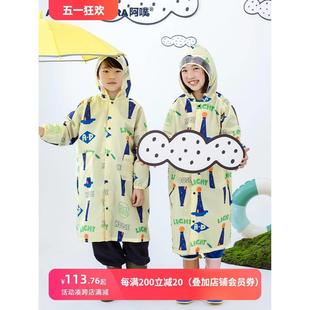 儿童安全无味轻便可收纳雨披 学生带书包位上学雨衣幼儿 摇摆灯塔