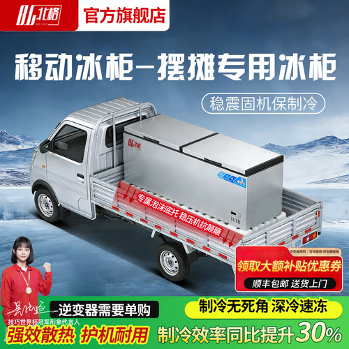 车载摆摊专用可移动冰柜冷藏冷冻两用烧烤炸串大容量展示柜卧式
