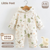 外出服婴儿冬包脚0一6月婴儿冬装 外套秋冬宝宝包手保暖加厚连体衣