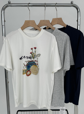 右设/25SS花朵T恤夏季新款3TFAN5B9318K