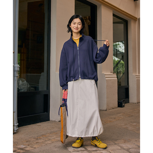 日常休闲7310K 新款 右设 25SS立领抽绳运动风卫衣外套女秋季