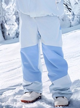 NowInSnow滑雪裤女单板带雪裙防水防风宽松夹棉保暧加厚雪裤紫色