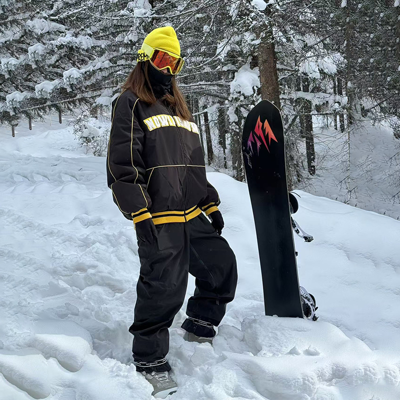 nis雪现专业滑雪服女新款防水防风美式夹克3l单板保暖雪裤背带