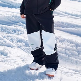 NowInSnow滑雪裤男单板防水防风宽松夹棉保暧加厚防雪裙黑色雪裤