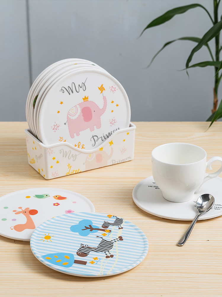 网红餐桌隔热垫高颜值简米仿瓷家用杯垫厨房杯垫北欧防烫耐高温款