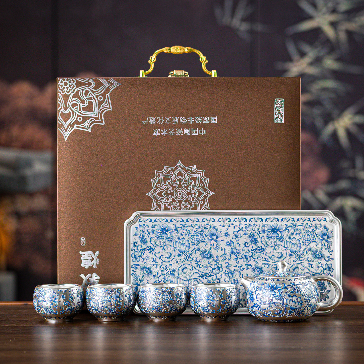 高端陶瓷鎏银功夫茶具高档轻奢泡茶专用盖碗茶壶茶杯套装2026新款