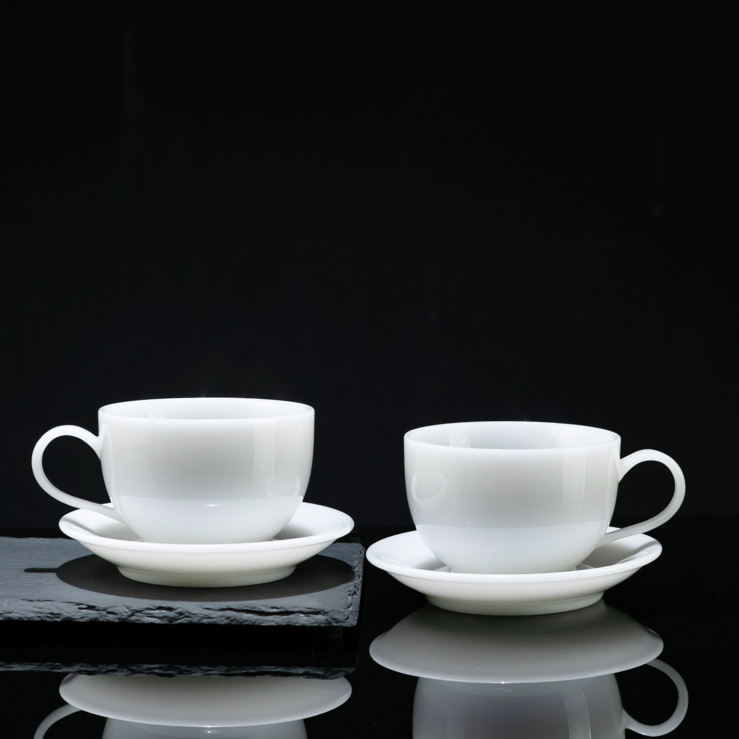 冰种璞玉咖啡杯套装小奢华金边陶瓷美式咖啡杯礼品办公杯大容量杯