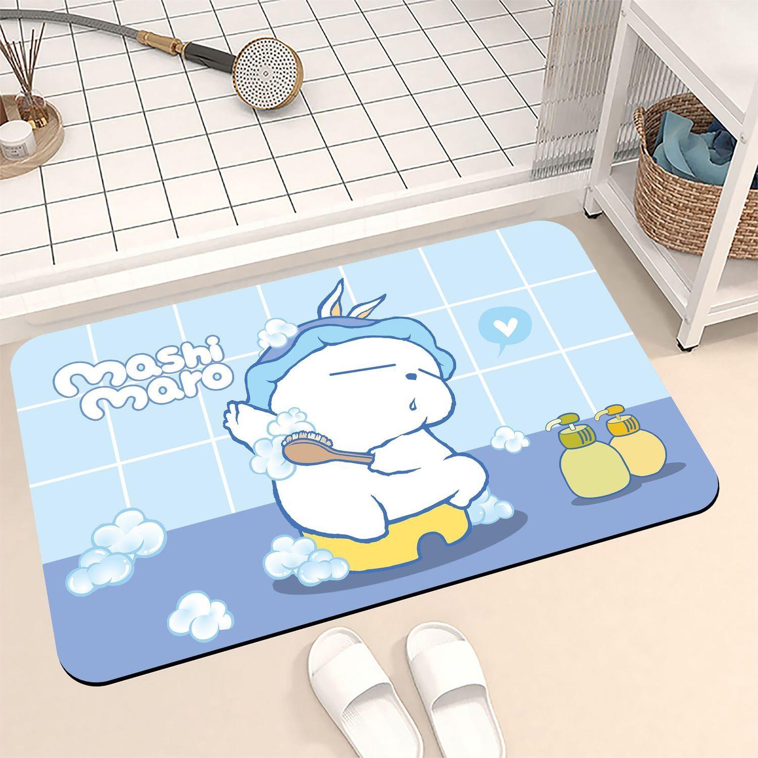 流氓兔硅藻泥吸水垫浴室防滑地垫厕所洗手间脚垫卫生间门口门垫