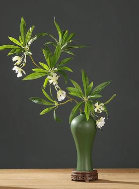 新中式仿真马醉木绿植陶瓷花瓶套装室内台面禅意梅瓶摆件茶室装饰