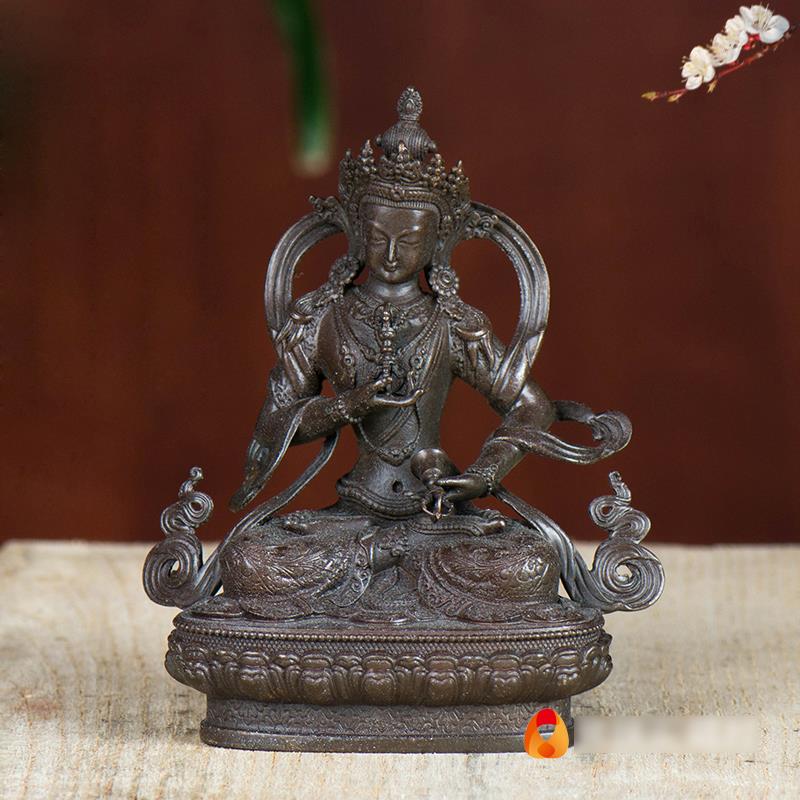 金刚萨埵铜像 佛前桌面摆件台湾精工铜雕花精致3寸小铜像