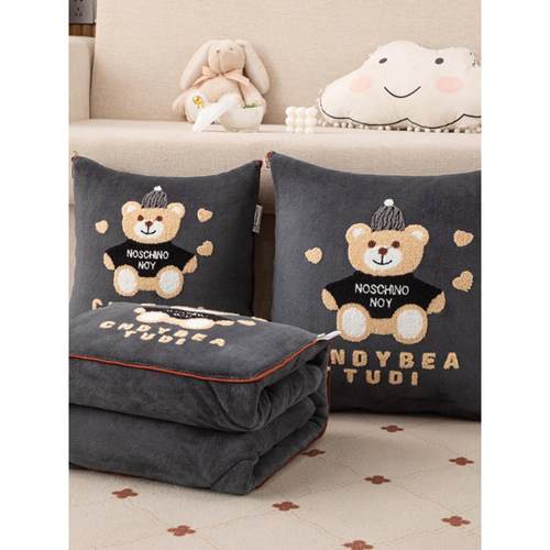 冬加厚保暖两用抱枕被靠垫枕头被午休空调被汽车沙发学生午睡卡通