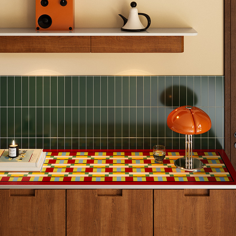 弗里克斯中古风皮革餐边柜桌垫电视柜台面垫防水鞋柜垫轻奢可定制