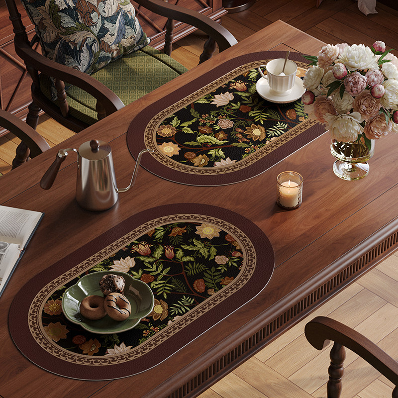 幕幽香美式复古风餐垫中古西餐垫家用防水防油隔热垫子防烫杯垫,居家布艺,餐垫,淘宝优惠券,粉丝福利购,淘宝优惠卷