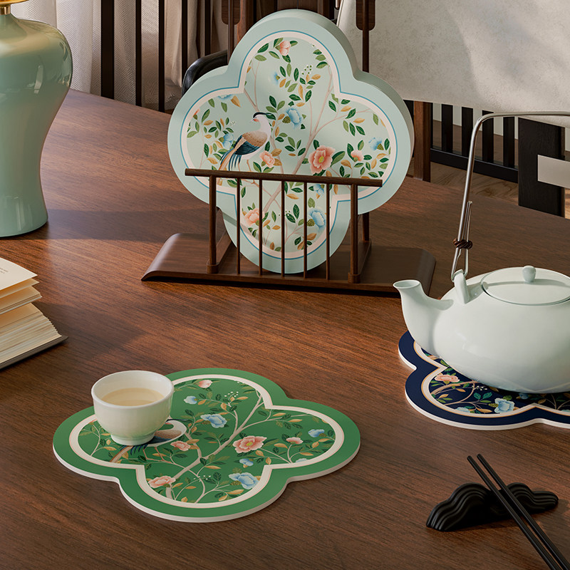 茶花庄园法式中国风高级杯垫吸水速干隔热防烫咖啡茶杯垫碗盘碗垫,居家布艺,餐垫,淘宝优惠券,粉丝福利购,淘宝优惠卷