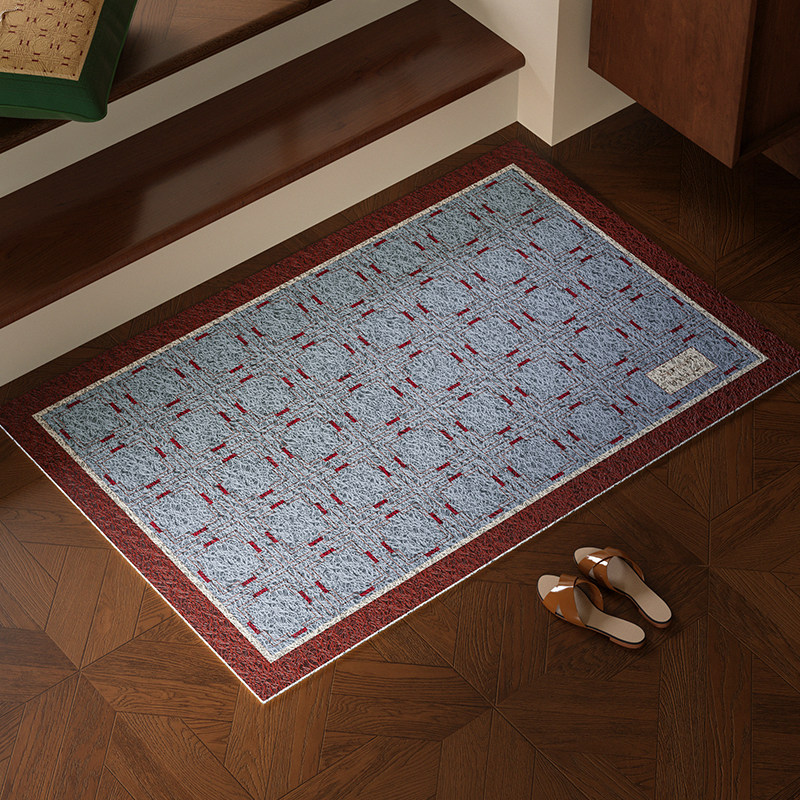 克洛里斯中古复古风丝圈入户地垫PVC耐磨防滑除尘室外老钱风脚垫,居家布艺,入户地垫,淘宝优惠券,粉丝福利购,淘宝优惠卷