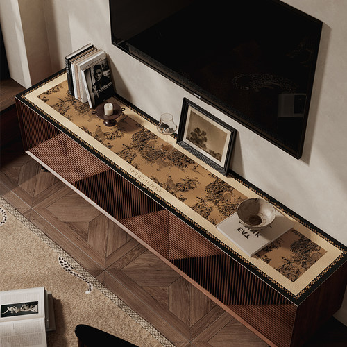 伴居年华中古风皮革边柜垫