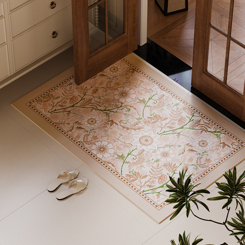 卡莉亚法式复古免洗高级感入户门皮革地垫进门垫防滑脚垫高档垫子,居家布艺,家用脚垫,淘宝优惠券,粉丝福利购,淘宝优惠卷