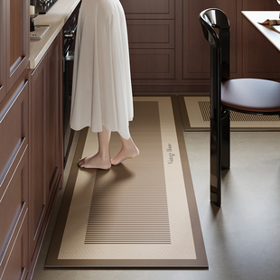 素屿复古轻奢厨房专用地垫满铺硅藻泥吸水防滑免洗高级感家用脚垫