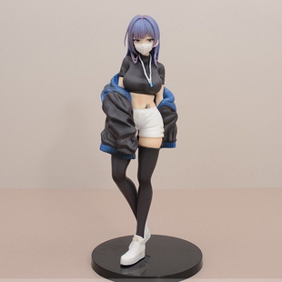 口罩少女尤娜黑丝二次元玩偶美少女机箱动漫露娜手办模型桌面摆件